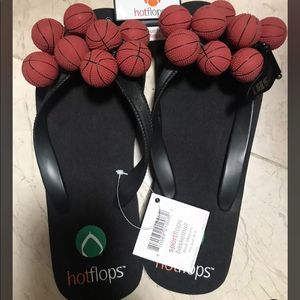 Hot Flops Novelty basket ball Flip Flop Thong Sandals Shoes Sz Medium 8/9